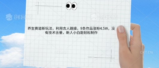 AI养生赛道新玩法，10条作品涨粉5.2W，操作简单，新人小白能轻松制作-众创网