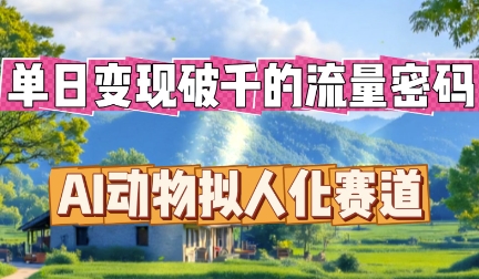 单日变现破k的流量密码，AI动物拟人化赛道-众创网