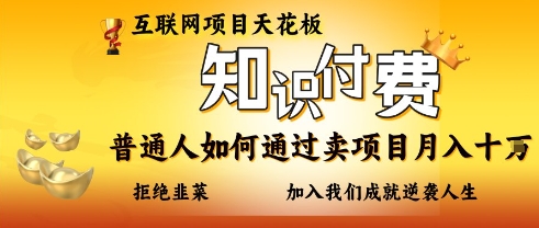 互联网项目天花板,知付付费项目,普通人如何通过卖项目月入十个,拒绝韭菜【揭秘】-众创网