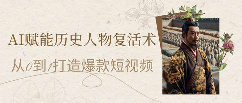 （14311期）AI赋能历史人物复活术：从0到1打造爆款短视频-众创网