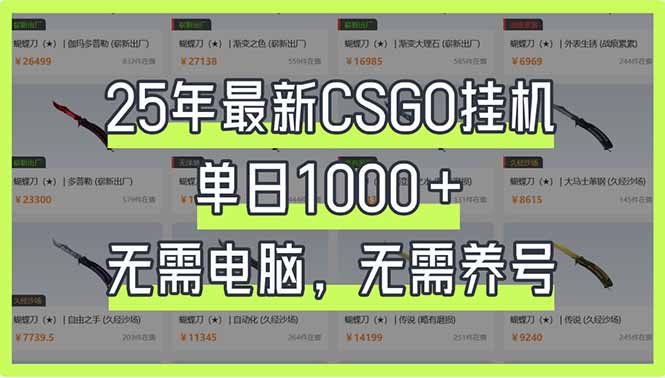 （14178期）25年最新CSGO挂机系统，单日1000+，无需电脑，无需养号，0基础可上手-众创网