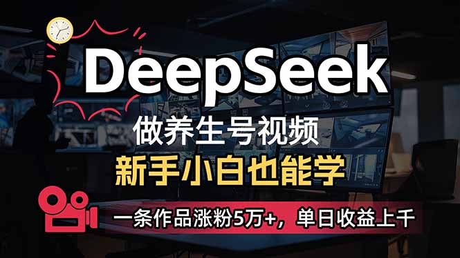 （14199期）小白用DeepSeek做养生号，一条作品涨粉5万+，单日收益上千-众创网