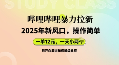 哔哩哔哩暴力拉新:2025年新风口,一单12元,一天数张(附开白渠道和保姆级教程)-众创网