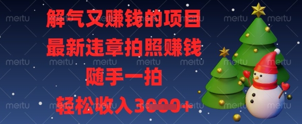 解气又挣钱的项目，最新违章拍照挣钱，随手一拍，轻松收入数张【揭秘】-众创网
